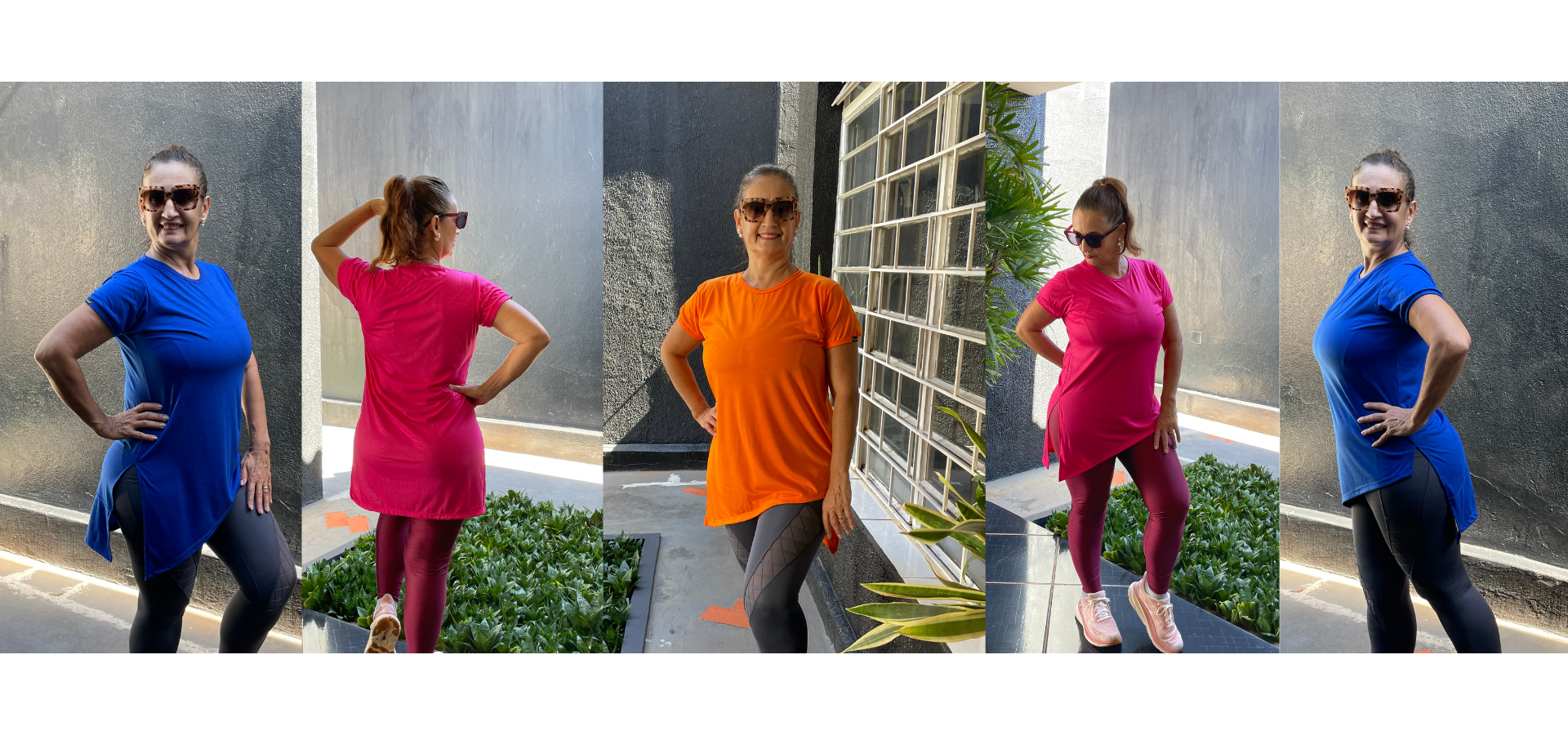 Blusa comprida frente assimétrica-Pink