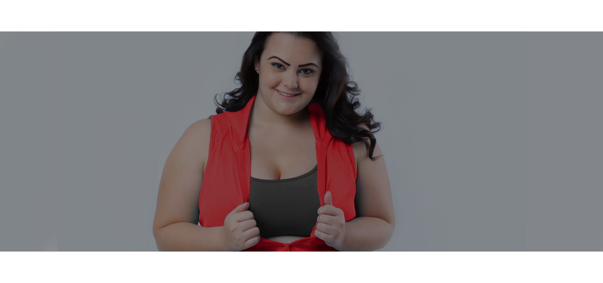 Jaqueta tela com capuz plus size-Vermelho