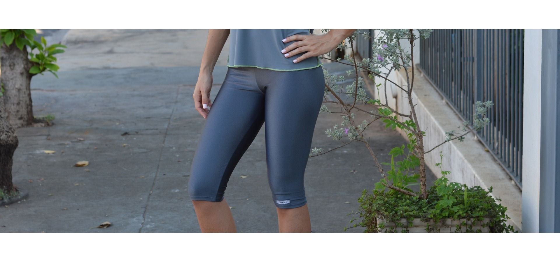 Legging fitness brilho-Cinza