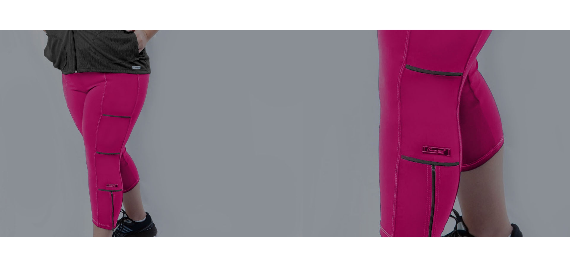 Legging fitness com zíper plus size-Pink