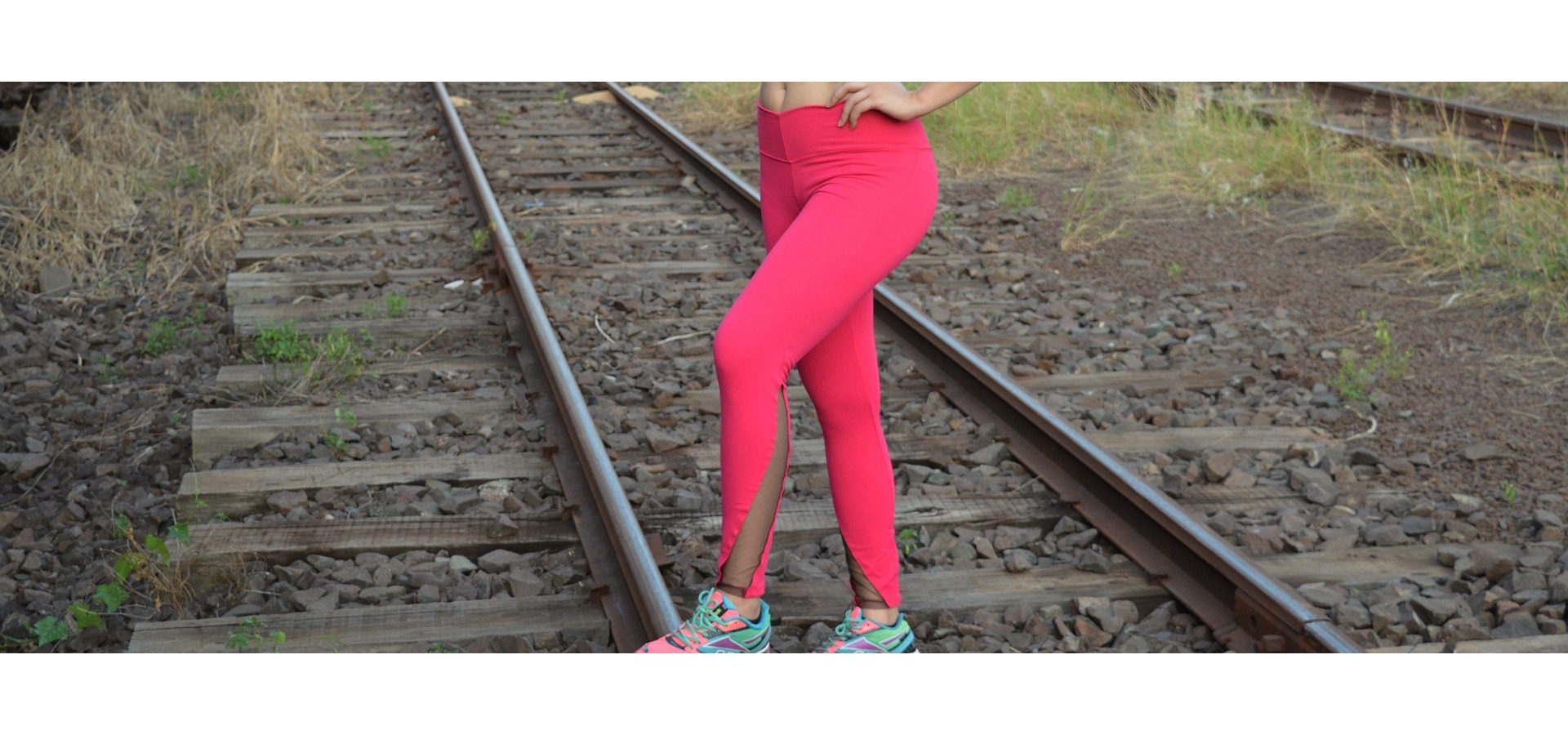 Legging fitness longa recorte com tule-Pink