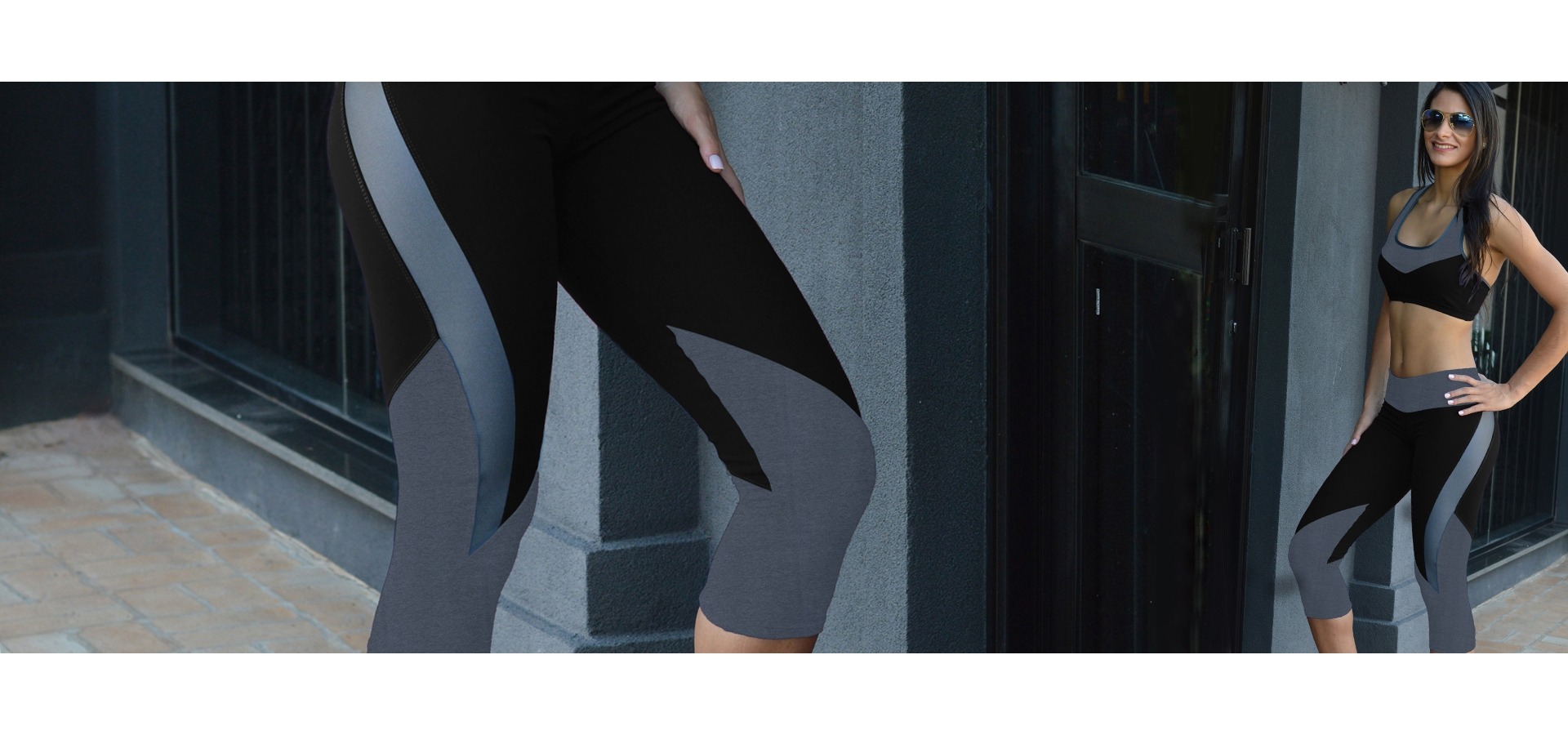 Legging fitness com recorte-Preto