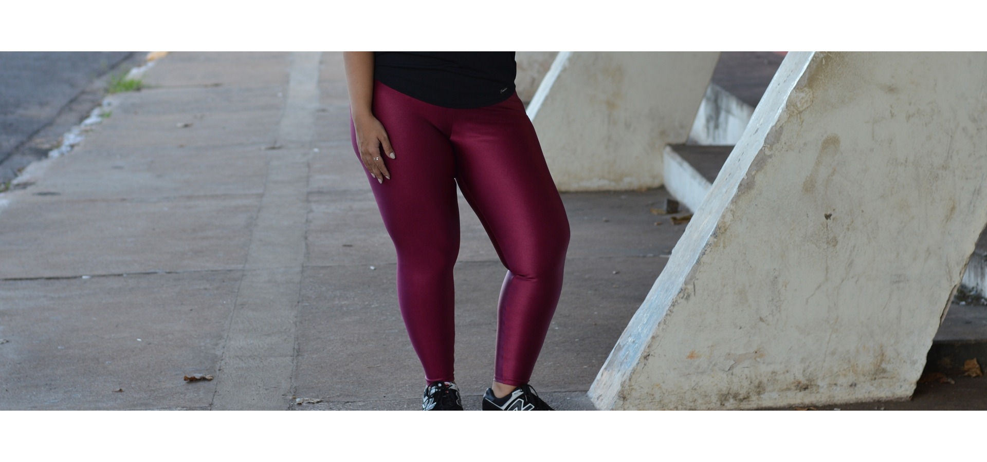 Legging longa brilho Plus size-Marsala