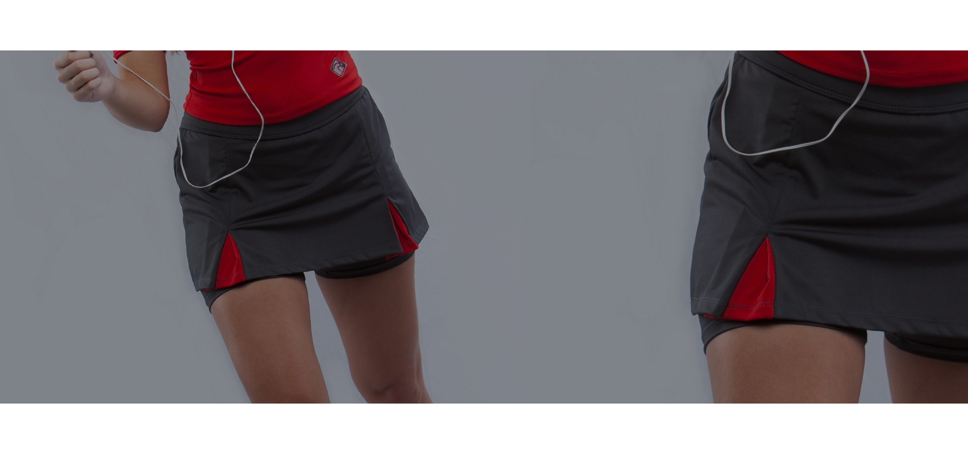 Saia short fitness com pregas-Cinza