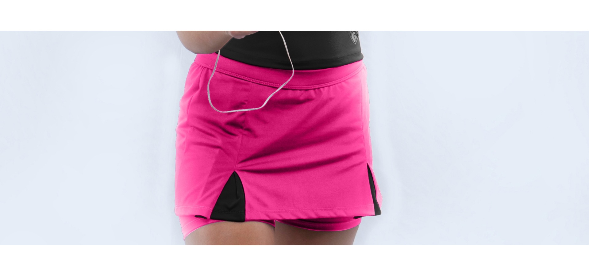 Saia short fitness com pregas-Pink