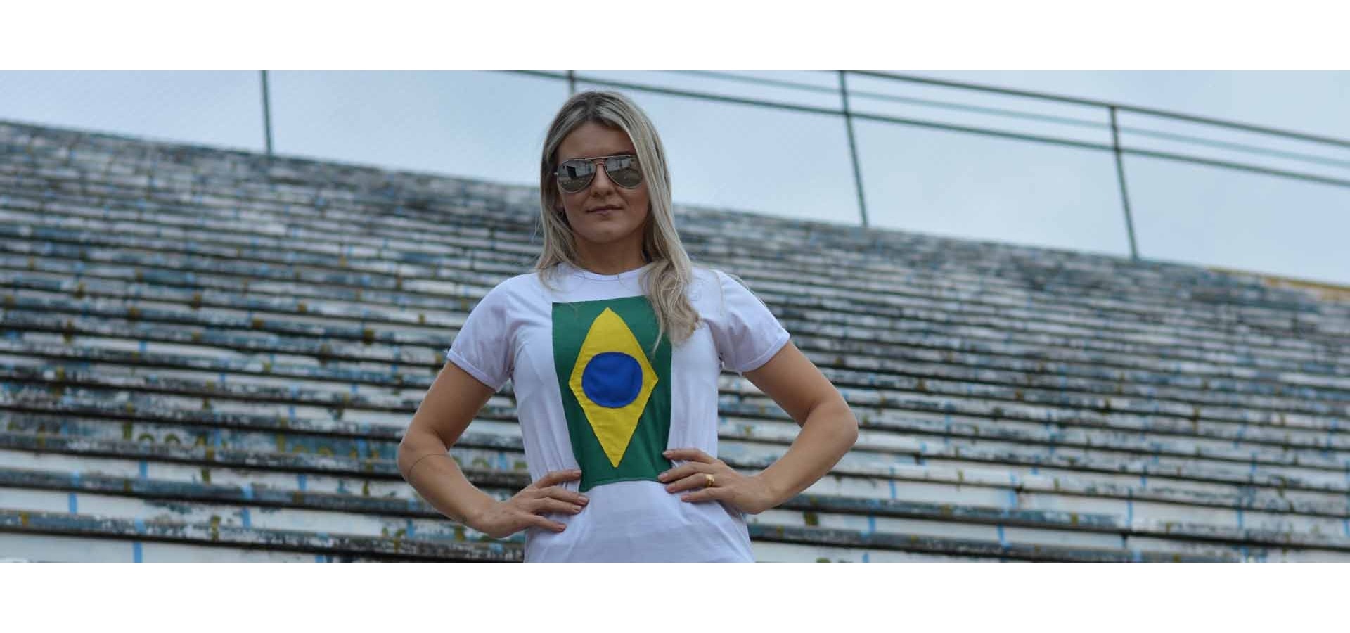 T-Shirt Brasil manga curta-Branco