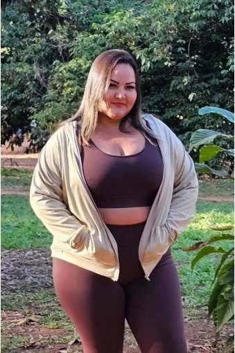 Jaqueta feminina manga longa com capuz-Bege