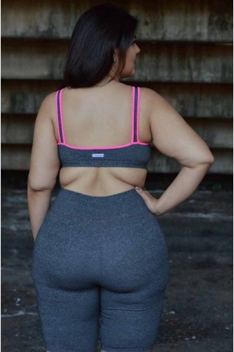 Top alça com recorte colorido plus size-Cinza