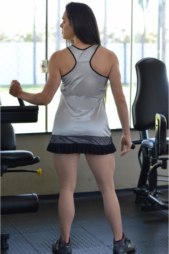 Vestido esportivo nadador em preguinhas e tela-Prata