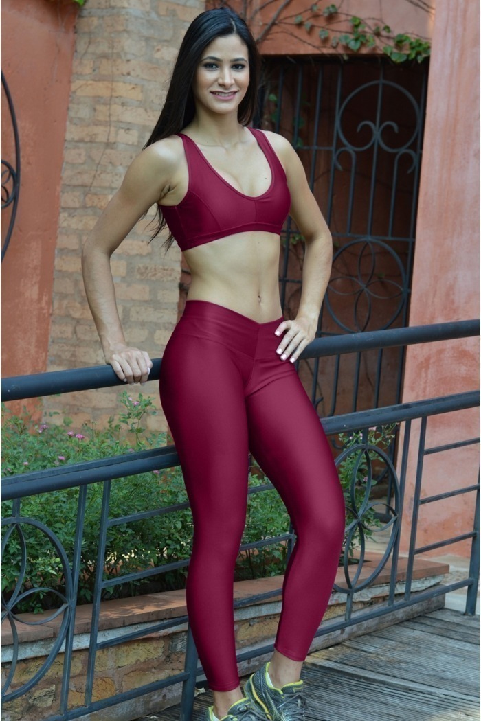 calça legging cor marsala