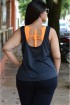 Batinha fitness básica plus size-Preto