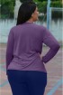 Blusa básica manga longa poliamida plus size-Roxo