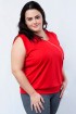 Blusa capuz com abinha plus size-Vermelho