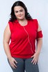 Blusa capuz com abinha plus size-Vermelho