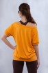 Blusa manga curta decote canoa-Mostarda