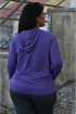 Blusa manga longa com capuz poliamida plus size-Roxo