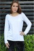 Blusa manga longa decote torcido-Branco