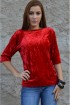 Blusa veludo max decote costas-Vermelho