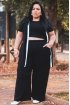 Calça pantalona plus size-Preto