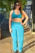 Calça Bailarina básica plus size-Azul