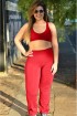 Calça Bailarina básica plus size-Vermelho