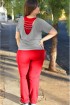 Calça Bailarina básica plus size-Vermelho