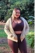 Jaqueta feminina manga longa com capuz-Bege