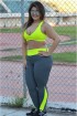 Legging fitness com recortes plus size-Cinza