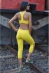 Legging fitness com tirinhas-Amarelo