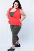 Legging fitness com zíper plus size-Cinza