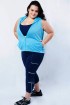 Legging fitness com zíper plus size-Marinho