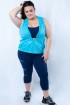 Legging fitness com zíper plus size-Marinho