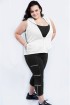 Legging fitness com zíper plus size-Preto