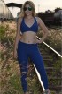 Legging fitness longa jacquard-Azul