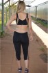 Legging fitness recorte com tule-Preto