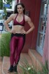 Legging longa brilho com recortes-Vinho