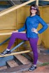 Legging longa com zíper-Roxo