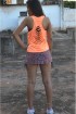 Saia short fitness estampada com lacinhos-Laranja