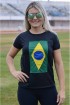 T-Shirt Brasil manga curta-Preto