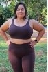 Top alta sustentação alças largas-Marrom top plus size