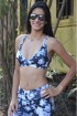 Top bojo estampa floral com tirinhas-Preto