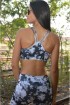 Top bojo estampa floral com tirinhas-Preto