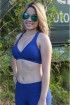 Top bojo jacquard nadador com tirinhas -Azul