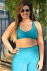 Top nadador poliamida plus size-Azul