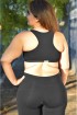 Top nadador poliamida plus size-Preto