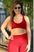 Top nadador poliamida plus size-Vermelho